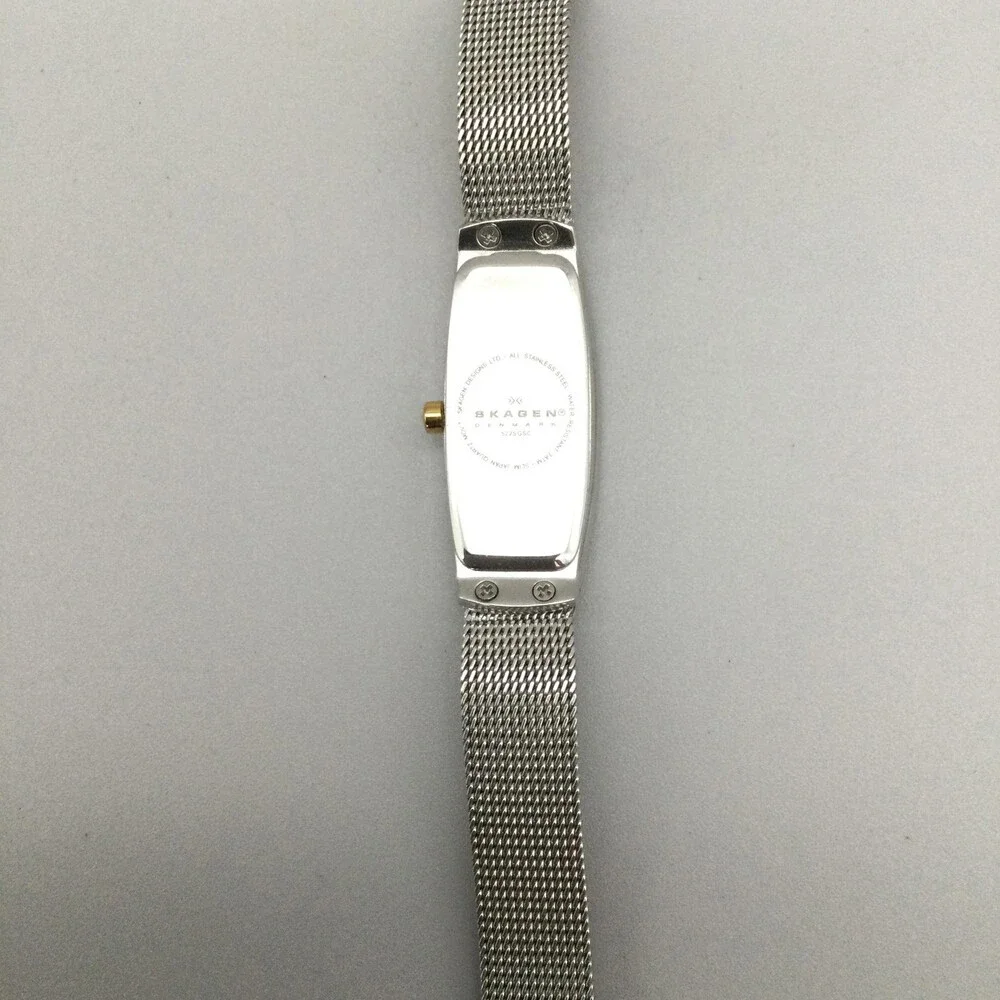 Skagen Womens Watch 15mm Silver Tone Mesh Band Tonneau Steel New Battery